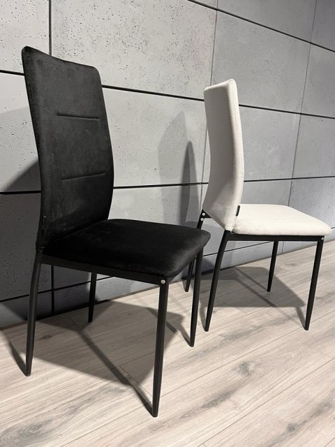 Krzesło tapicerowane VALVA DUO BLACK VELVET