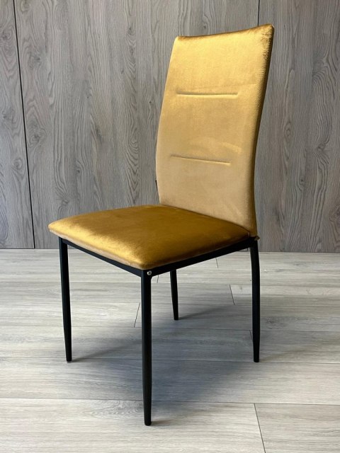 Krzesło tapicerowane VALVA DUO VELVET BROWN