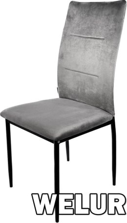 Krzesło tapicerowane VALVA DUO VELVET GREY II GATUNEK