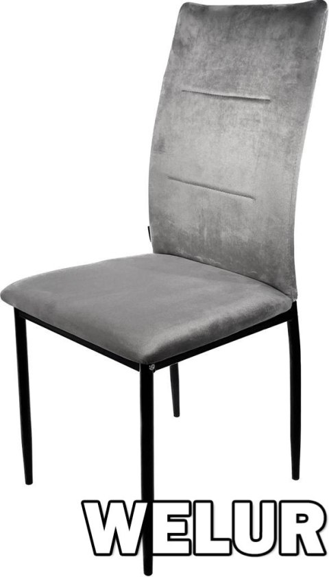 Krzesło tapicerowane VALVA DUO VELVET GREY II GATUNEK