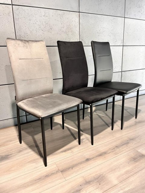 Krzesło tapicerowane VALVA DUO VELVET GREY II GATUNEK