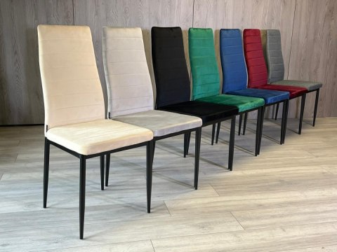 Krzesło tapicerowane VALVA LINE VELVET BEIGE