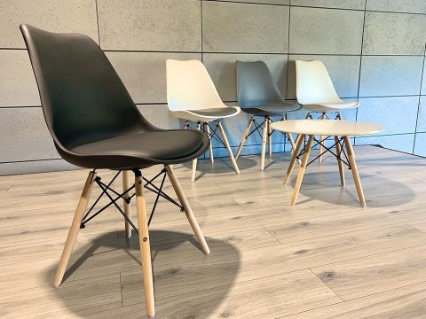 Krzesło TOSCANA DARK GREY - Black PU