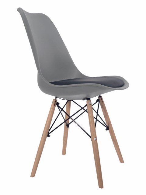 Krzesło TOSCANA LIGHT GREY - Black PU