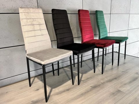 Krzesło tapicerowane VALVA LINE VELVET GREY OUTLET