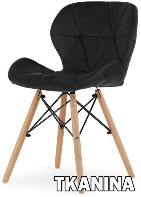 Krzesło tapicerowane VASTO BLACK VELVET- II GATUNEK