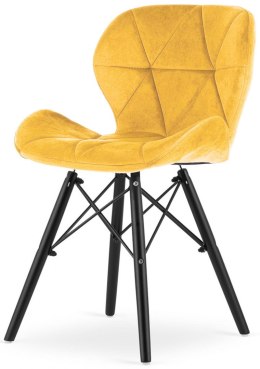 Krzesło tapicerowane VASTO MUSTARD VELVET SMOKE