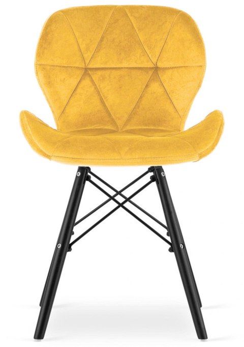 Krzesło tapicerowane VASTO MUSTARD VELVET SMOKE