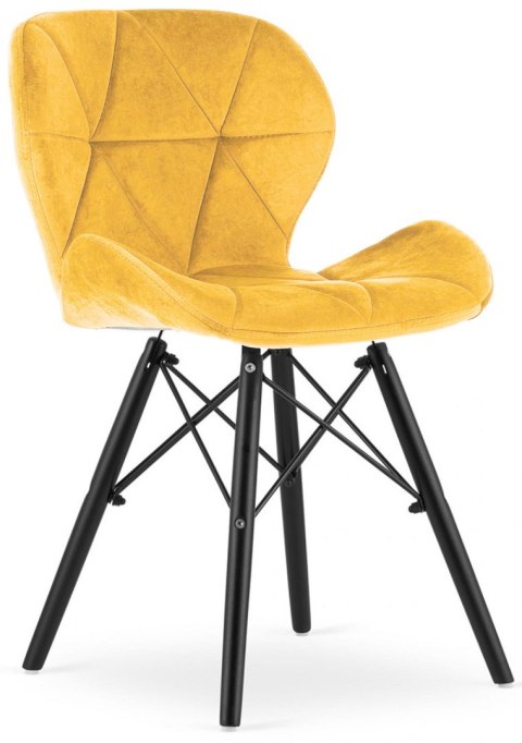 Krzesło tapicerowane VASTO MUSTARD VELVET SMOKE