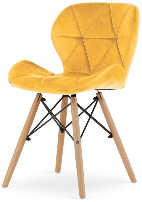Krzesło tapicerowane VASTO MUSTARD VELVET