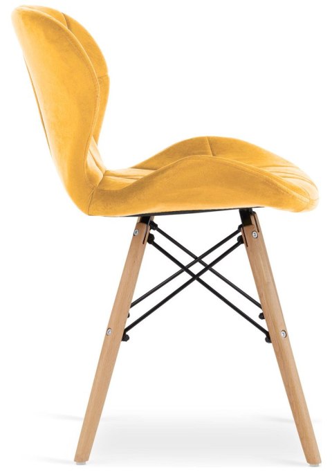 Krzesło tapicerowane VASTO MUSTARD VELVET