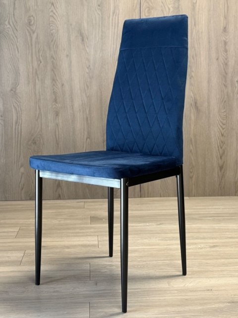 Krzesło tapicerowane zestaw 4x VALVA CARO VELVET BLUE