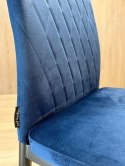 Krzesło tapicerowane zestaw 4x VALVA CARO VELVET BLUE