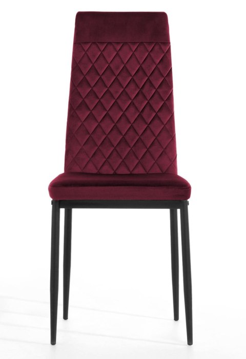 Krzesło tapicerowane zestaw 4x VALVA CARO VELVET BURGUNDY