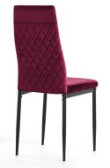 Krzesło tapicerowane zestaw 4x VALVA CARO VELVET BURGUNDY