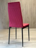 Krzesło tapicerowane zestaw 4x VALVA CARO VELVET BURGUNDY