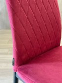 Krzesło tapicerowane zestaw 4x VALVA CARO VELVET BURGUNDY