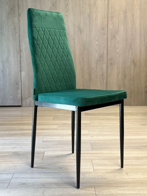 Krzesło tapicerowane zestaw 4x VALVA CARO VELVET GREEN
