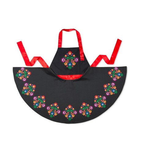 Nitly FOLK Fartuszek Sukienka fartuch damski CZARNY