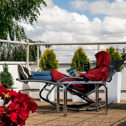 Bluzair Bluza Koc Oversize Kaptur Polska Bordowy