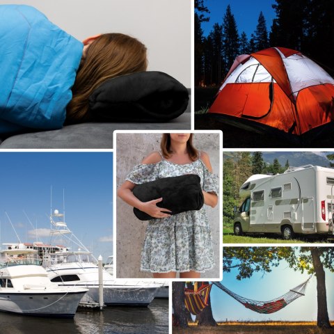 Bluzair Bluza Koc Oversize Kaptur Polska Czarny