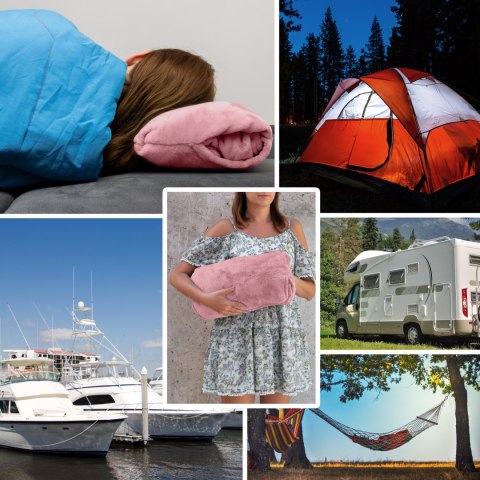 Bluzair Bluza Koc Oversize z Kapturem Polska Róż