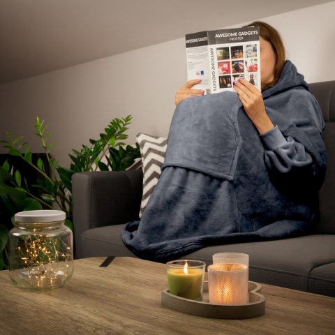 Bluzair Bluza Koc Oversize z Kapturem Polska Szary