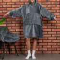 Bluzair Bluza Koc Oversize z Kapturem Polska Szary