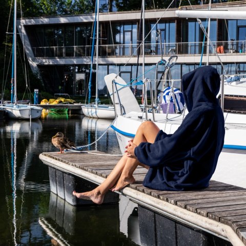 Bluzair Bluza Koc z Kapturem Polska Granatowy 4w1