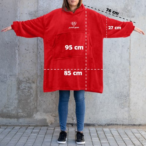 Bluzair SUPER MAMA - Bluza koc - Czerwony - prezent dla mamy - dzień matki