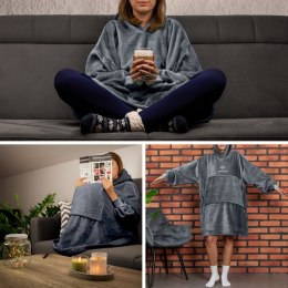 Bluzair SUPER MAMA - Bluza koc - Szary - prezent dla mamy - dzień matki