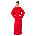 Kocyko - Szlafrok Czerwony ciepły koc z rękawami