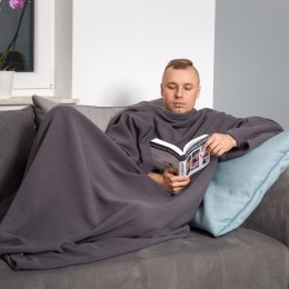 Kocyko - Szlafrok Grafit ciepły koc z rękawami