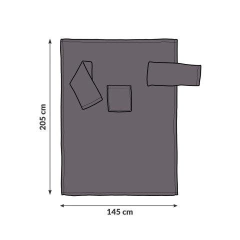 Kocyko - Szlafrok Grafit ciepły koc z rękawami