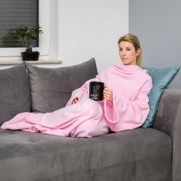 Kocyko - Szlafrok Jasny Róż ciepły koc z rękawami