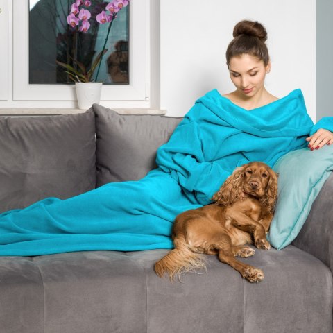 Kocyko-szlafrok SUPER MAMA - Niebieski - prezent dla mamy - na dzień matki