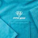Kocyko-szlafrok SUPER MAMA - Niebieski - prezent dla mamy - na dzień matki