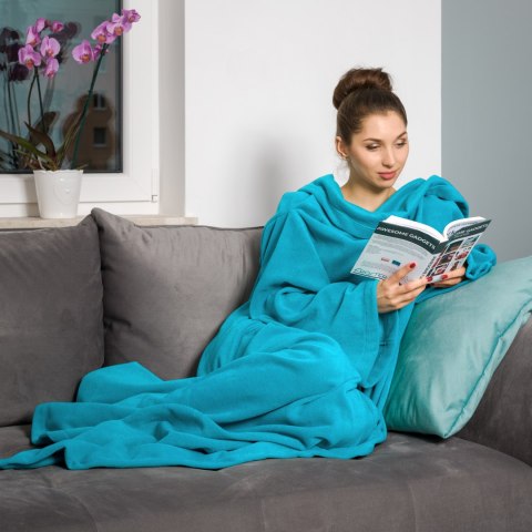 Kocyko-szlafrok SUPER MAMA - Niebieski - prezent dla mamy - na dzień matki