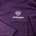 Kocyko-szlafrok SUPER MAMA - Śliwka - prezent dla mamy - na dzień matki