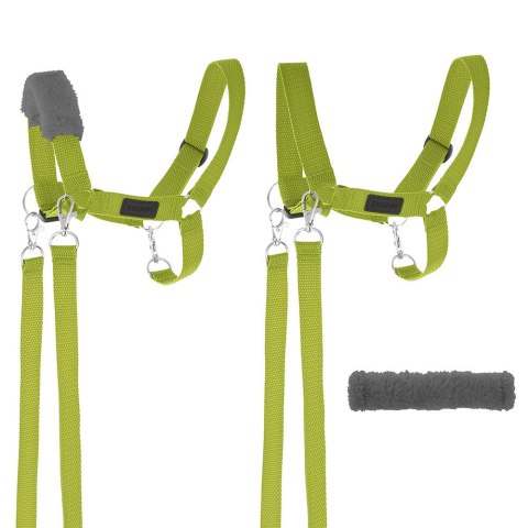 Hobby Horse A3 Skippi duży czarny, jasnozielony kantar, wodze, mufka