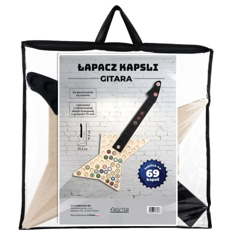 Łapacz Kapsli Gitara tablica na kapsle dla piwosza