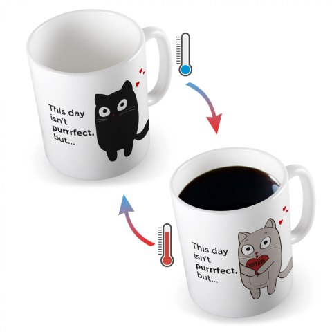 Zaskakujący Kubeczek Kot kubek magiczny Walentynki