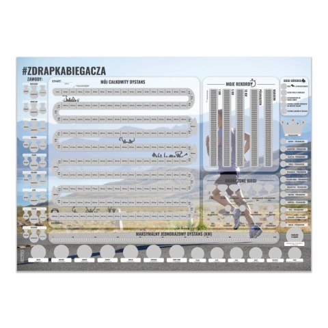 Zdrapka Biegacza prezent PLAKAT mapa maraton