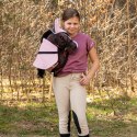 Zestaw Skippi - Hobby Horse Gniady - Derka i nauszniki - różowa i szara