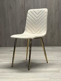 Krzesło tapicerowane TRIO VELVET BEIGE GOLD