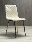 Krzesło tapicerowane TRIO VELVET BEIGE GOLD