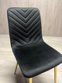 Krzesło tapicerowane TRIO VELVET BLACK GOLD