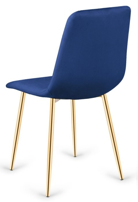 Krzesło tapicerowane TRIO VELVET BLUE GOLD