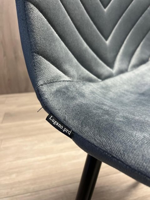Krzesło tapicerowane TRIO VELVET DARK GREY