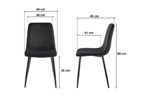 Krzesło tapicerowane TRIO VELVET DARK GREY